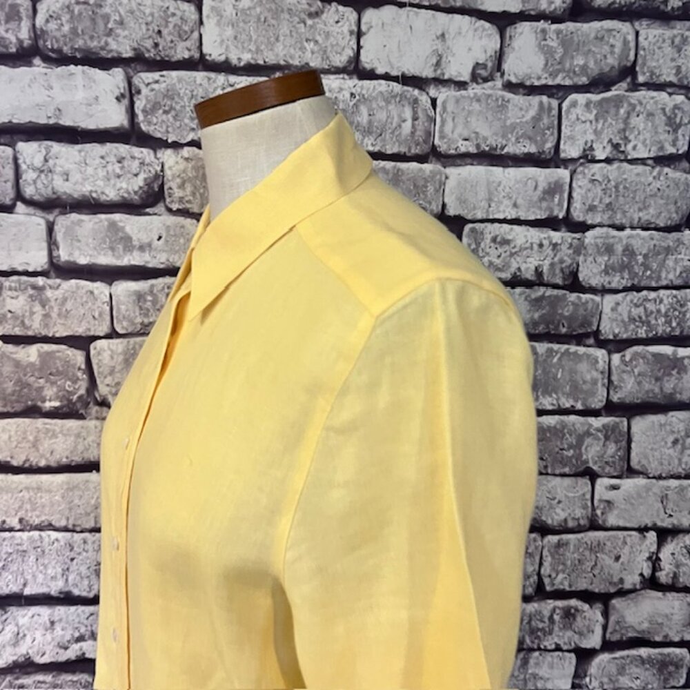Talbots Light Yellow Button Down Blouse - image 4